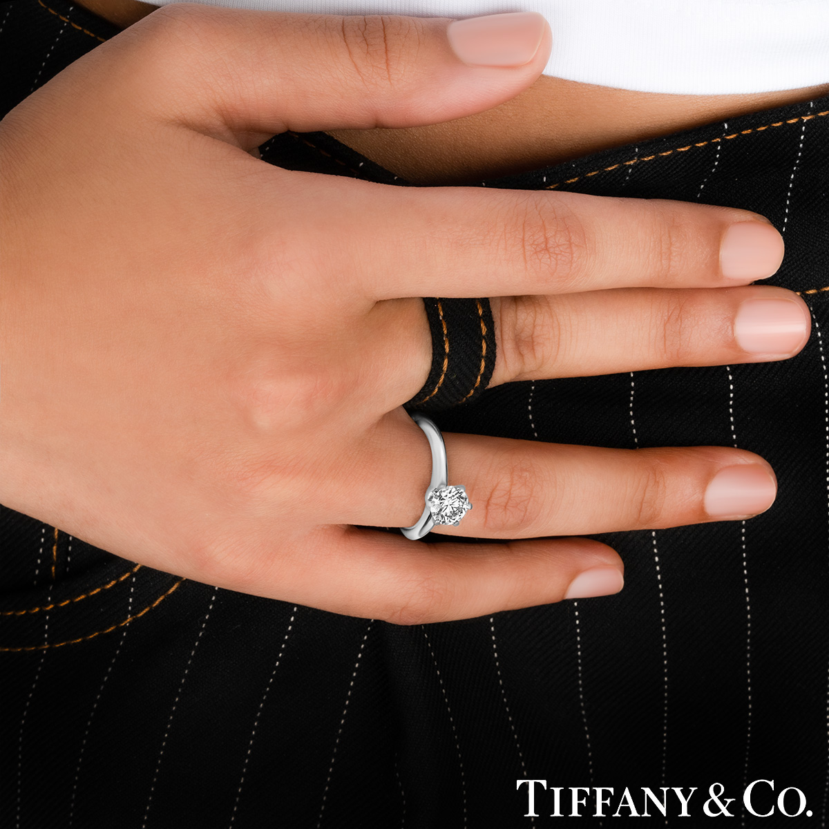 Tiffany & Co. Platinum Diamond Setting Ring 1.16ct I/VVS1 XXX